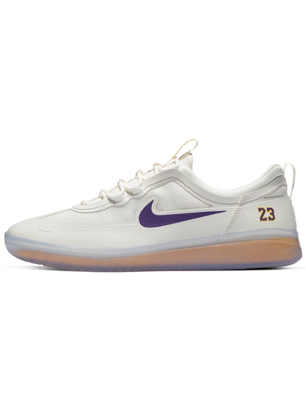 New Nike SB Nyjah Free 2 Shoes NBA Los Angeles Lakers DA3439-100 Mens Size 8